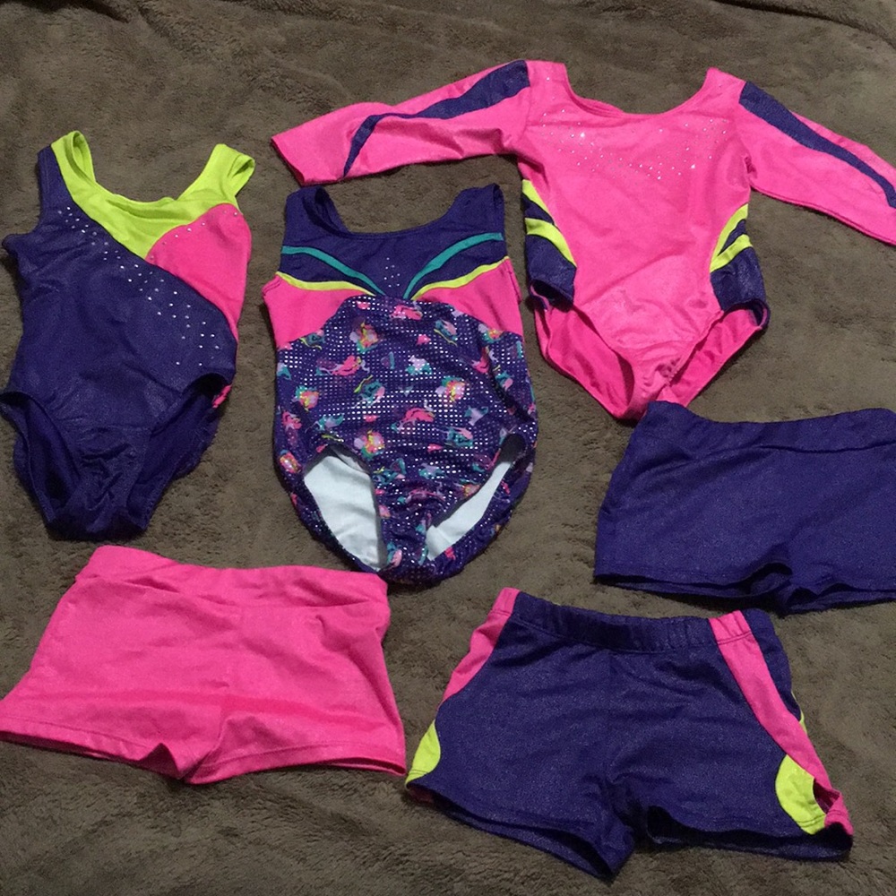 Danskin Freestyle 3 leotards and 3 shorts size 6